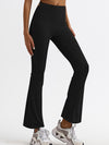 ZASUWA Female Solid Color High-waisted Hollow Out Flare Pants