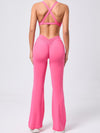 ZASUWA Female Cross Back Hollow Out Twist V-shaped Waist Scrunch Bum Tracksuit