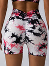 ZASUWA Female Deep V Back Hot Tie-dye Scrunch Bum Leggings