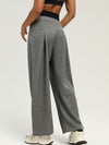 ZASUWA Female High-waisted Drawstring Ribbed Leisure Sports Pants