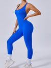 ZASUWA Female Cross Back Backless Adjustable Strap Elastic Tight Jumpsuit