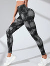 ZASUWA Female Hot Tie-dye Denim Pocket Scrunch Bum Leggings