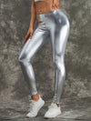 ZASUWA Female Sexy Metallic Laser Gold&Sliver Leggings