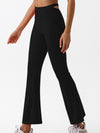 ZASUWA Female Solid Color High-waisted Hollow Out Flare Pants