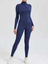 ZASUWA Female Zipper Stand Collar Long-Sleeved Jumpsuit