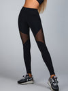 ZASUWA Female High Waist Stretch Mesh Stitching Leggings