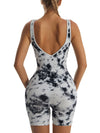 ZASUWA Female Backless Hot Tie-dye Romper