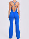 ZASUWA Female Cross Back Flare Booty Jumpsuit