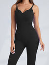 ZASUWA Female Heart Collar Ribbed Backless Jumpsuit