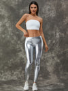 ZASUWA Female Sexy Metallic Laser Gold&Sliver Leggings