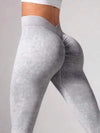 ZASUWA Female Denim Deep V Back Scrunch Bum Leggings