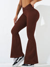 ZASUWA Female V-shape Waist Ribbed Flare Scrunch Bum Leggings