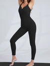 ZASUWA Female Heart Collar Ribbed Backless Jumpsuit