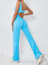 ZASUWA Female Backless Scrunch Bum Flare Jumpsuit