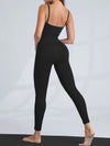 ZASUWA Female Heart Collar Ribbed Backless Jumpsuit