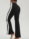 ZASUWA Female Contrast Color Stripe Split Flare Leggings