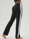 ZASUWA Female Contrast Color Stripe Split Flare Leggings