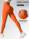 ZASUWA Female Scrunch Bum Ribbed V-shape Waist High-rise Leggings