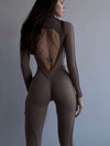 ZASUWA Female Heart Backless Long Sleeves Jumpsuit