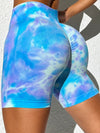 ZASUWA Female Hot Tie-dye Scrunch Bum Spandex Gym Quick Dry Booty Shorts