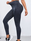 ZASUWA Female Ribbed Denim Scrunch Bum High-rise Leggings