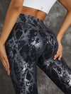 ZASUWA Female High Waist Bronzed Snakeskin Leggings