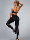 ZASUWA Female Cutout Backless High Waist Stretch Mesh Stitching Tracksuit