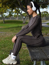 ZASUWA Female Heart Backless Long Sleeves Jumpsuit