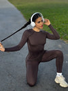 ZASUWA Female Heart Backless Long Sleeves Jumpsuit