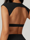 ZASUWA Female Deep V Collar Backless Hollow Out Sports Bras