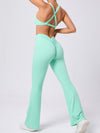 ZASUWA Female Cross Back Hollow Out Twist V-shaped Waist Scrunch Bum Tracksuit