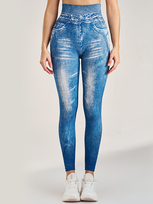 ZASUWA Female Denim Hip-lift High-waisted Leggings