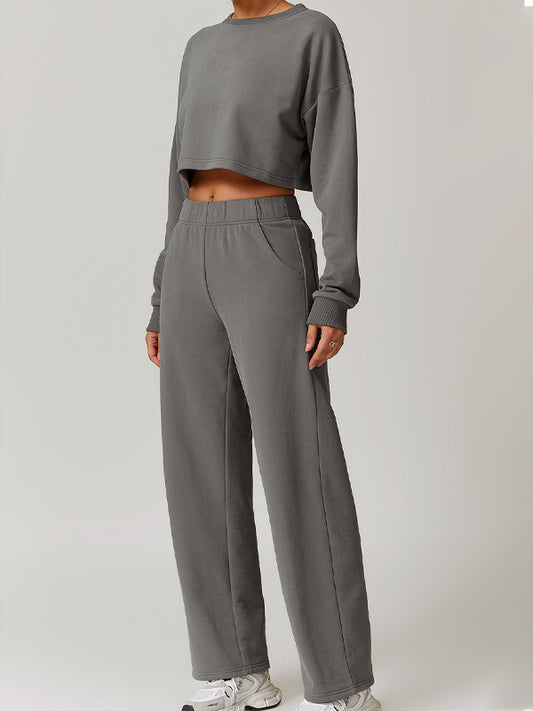 ZASUWA Female Split Backless High-waisted Casual Loose Tracksuit