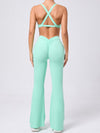 ZASUWA Female Cross Back Hollow Out Twist V-shaped Waist Scrunch Bum Tracksuit