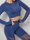 ZASUWA Female Sexy Fishnet Thumbholes Quick-dry Tracksuit