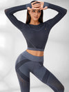 ZASUWA Female Fishnet Knitted Seamless Long Sleeves