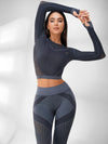 ZASUWA Female Fishnet Knitted Seamless High-waist Tracksuit