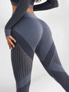 ZASUWA Female Fishnet Knitted Seamless High-waist Tracksuit