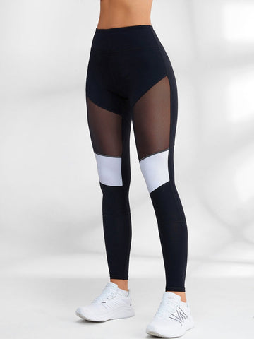 ZASUWA Female Contrast Color Mesh Leggings