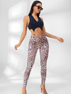 ZASUWA Female Leopard V Collar Hollow Out Jumpsuit