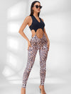 ZASUWA Female Leopard V Collar Hollow Out Jumpsuit