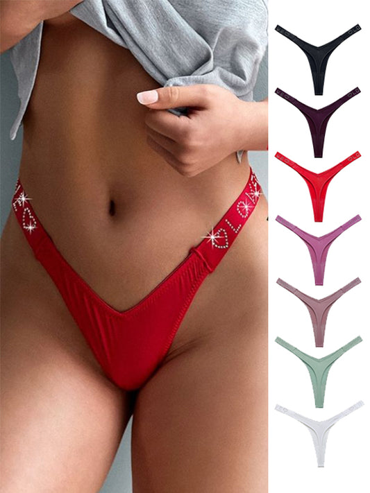 ZASUWA Female Sparkling Diamond Ice-silk Sports Panties