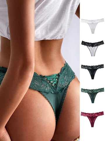 ZASUWA Female Mesh Solid Color Lace Underwears