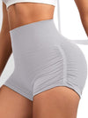 ZASUWA Female Ribbed Scrunch Bum Quick-drying Spandex Gym Booty Shorts