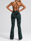 ZASUWA Female Hot Tie-dye Cross Back Flare Jumpsuit