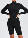 ZASUWA Female Zipper Stand Collar Long-Sleeved Jumpsuit