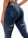 ZASUWA Female Faux Denim Pocket Leggings