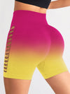 ZASUWA Female Ombre Cutout Scrunch Bum Spandex Gym Booty Shorts