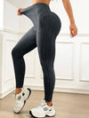 ASUWA Female V-shaped Waist Ribbed High-waisted Hip-lift Scrunch Bum Leggings