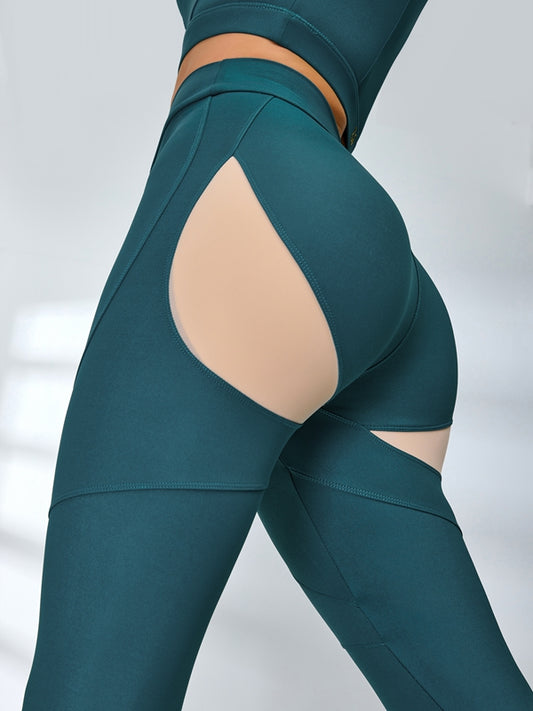 ❤ZASUWA Female Unique Cutout Mesh Leggings